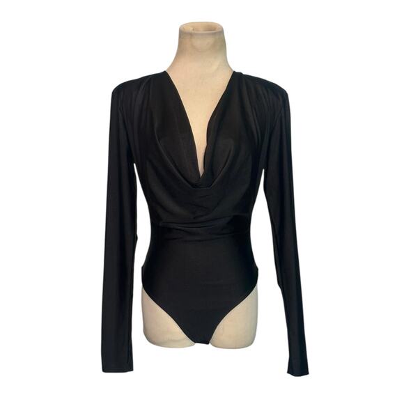 And Now This black long sleeves cowl neck bodysuit size XS - Picture 1 of 14